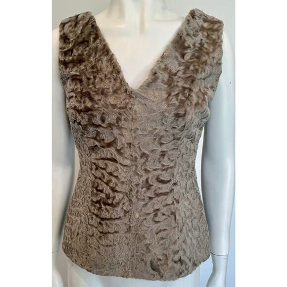 F/W 1998 Dolce & Gabbana Runway Genuine Astrakhan Lamb Shearling Sleeveless Top - Picture 1 of 7